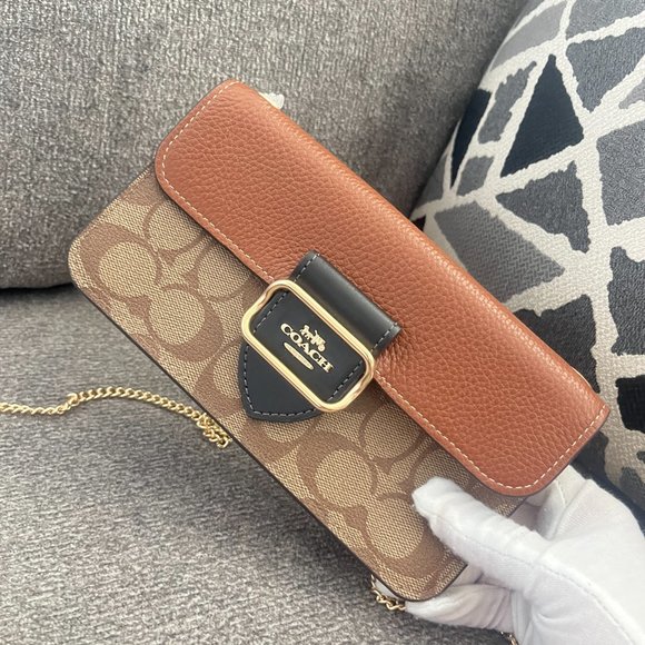 NWT Coach CF475 Morgan Crossbody In Colorblock Signature Canvas Khaki Multi - Picture 4 of 8